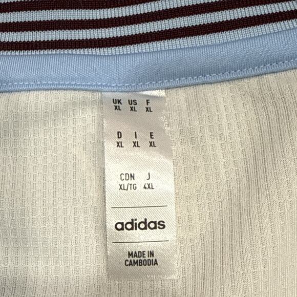 *BRAND NEW W/O TAGS* Aston Villa adidas XL Away Shirt 2024-25 White / Light Blue - Picture 4 of 9